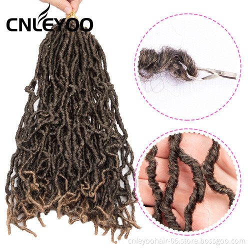 Wholesale New 14 Inch Short Faux Loc Cheap 21 Roots Nu Lock Pre-Looped Braids Crochet Hair For Gifts